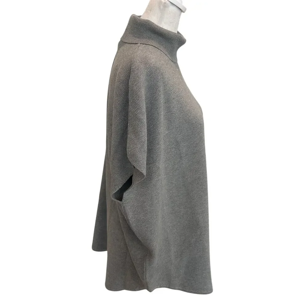 Lilla P NWT Gray Turtleneck Boxy Sleeveless Sweater Womens Size Small NEW